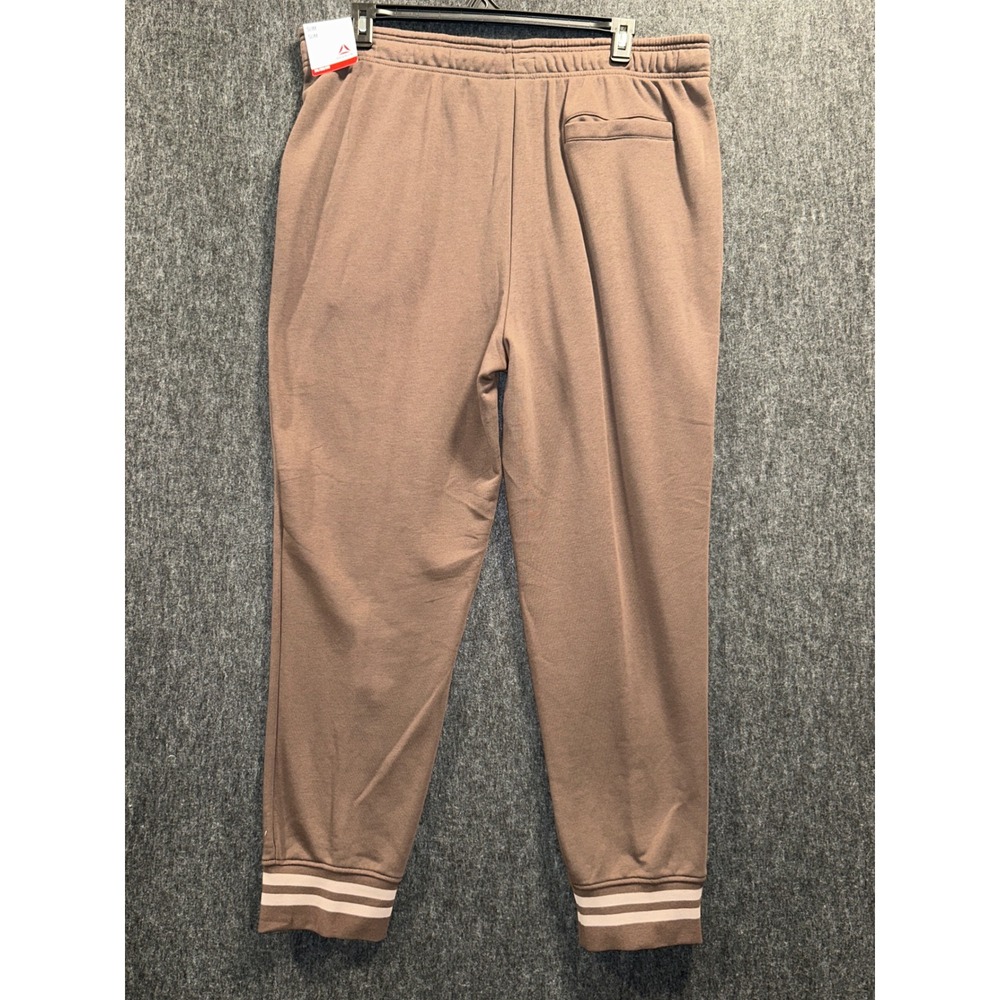 Reebok RBK League Jogger Mens 2XL Chocolate Brown NEW Slim Fit Striped Cuffs - Picture 2 of 10